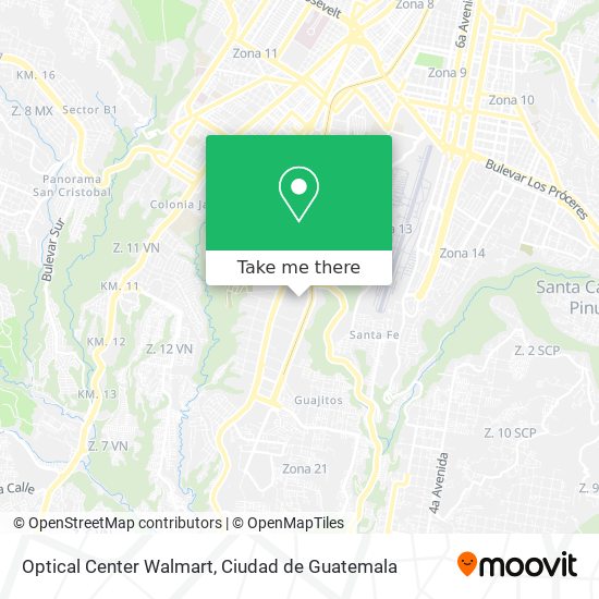 Mapa de Optical Center Walmart