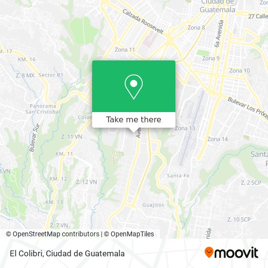 El Colibri map