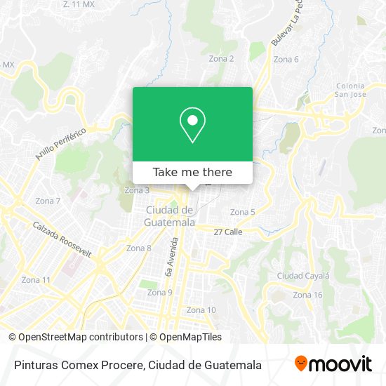How to get to Pinturas Comex Procere in Zona 1 by Bus?