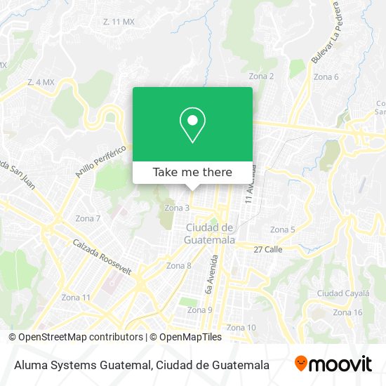 Mapa de Aluma Systems Guatemal