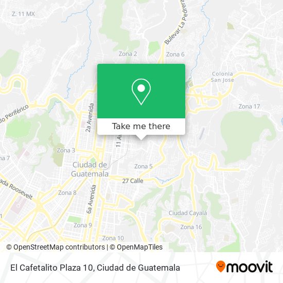 Mapa de El Cafetalito Plaza 10