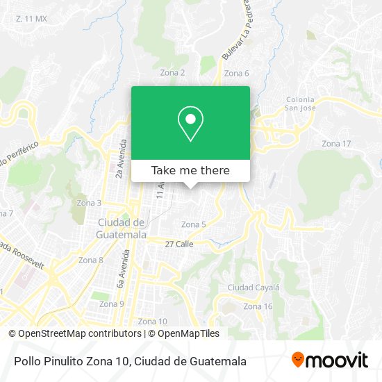 Pollo Pinulito Zona 10 map