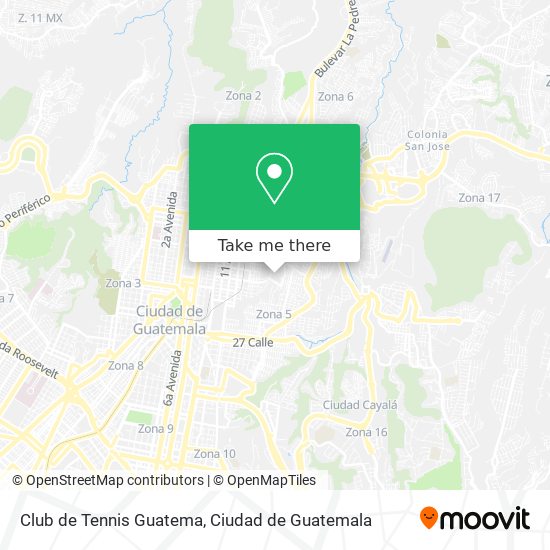 Mapa de Club de Tennis Guatema