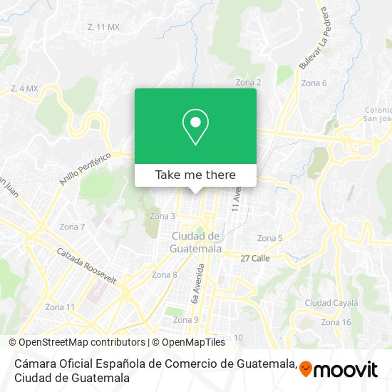 Cámara Oficial Española de Comercio de Guatemala map