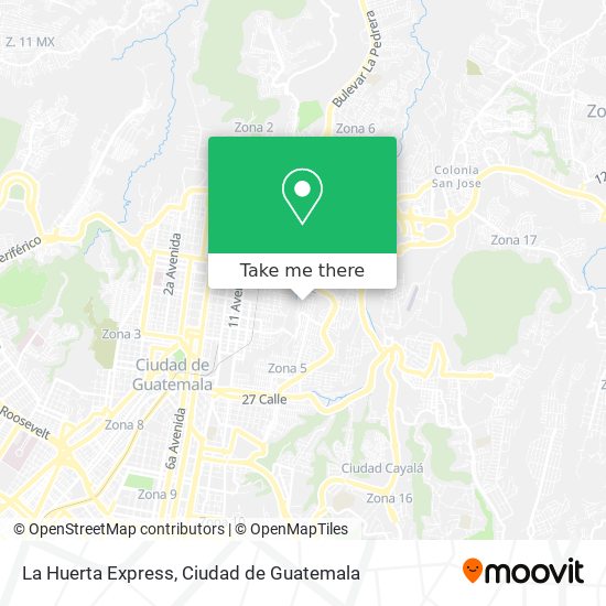 Mapa de La Huerta Express