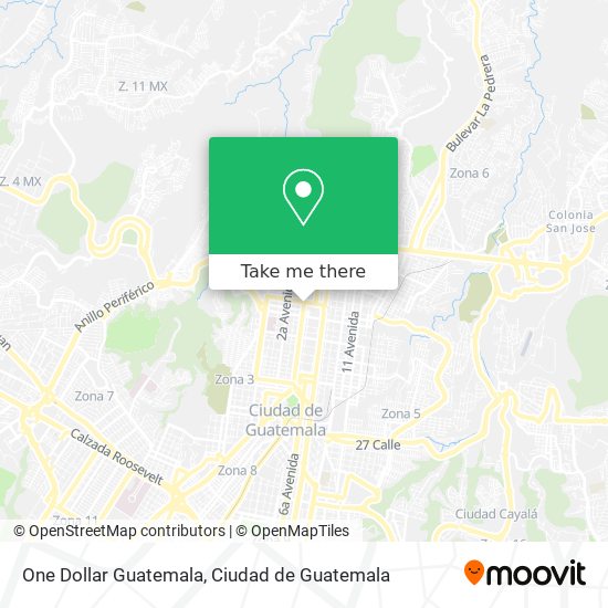 One Dollar Guatemala map