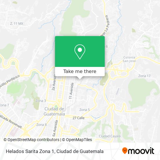 Mapa de Helados Sarita Zona 1