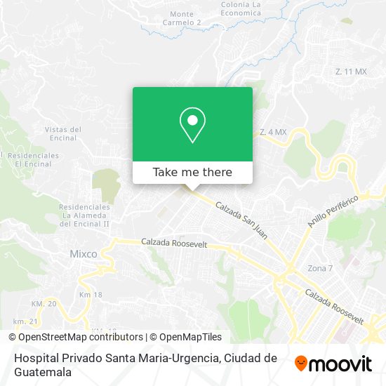 Hospital Privado Santa Maria-Urgencia map