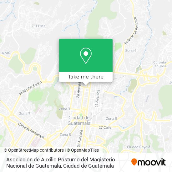 Asociación de Auxilio Póstumo del Magisterio Nacional de Guatemala map