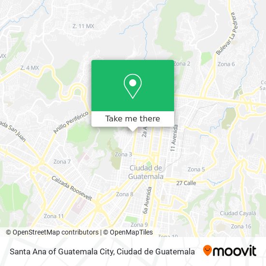 Santa Ana of Guatemala City map