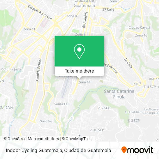 Mapa de Indoor Cycling Guatemala