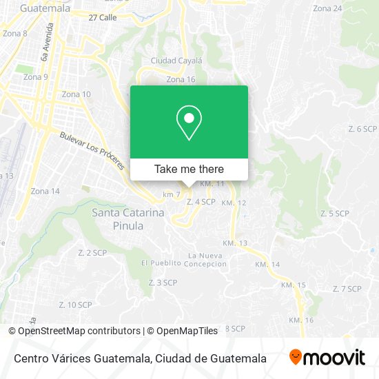 Mapa de Centro Várices Guatemala