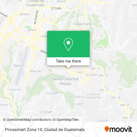 Pricesmart Zona 10 map