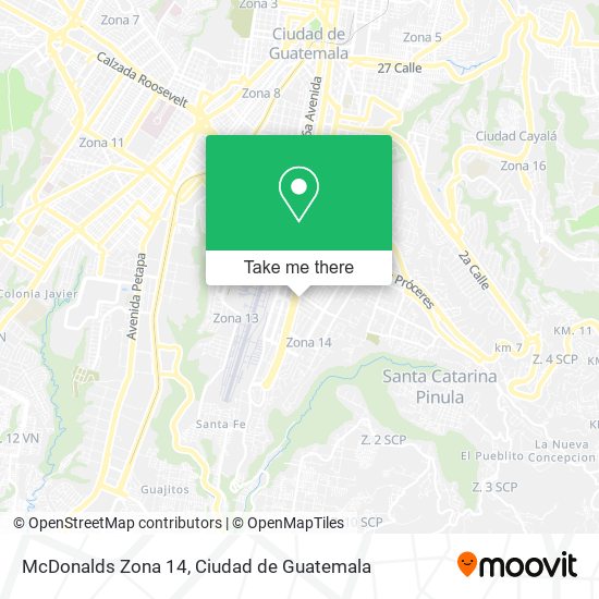 McDonalds Zona 14 map