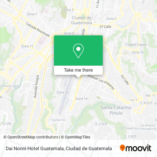 Dai Nonni Hotel Guatemala map