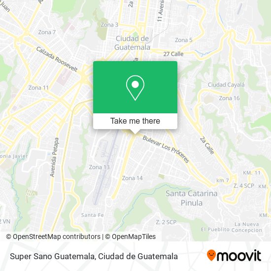 Mapa de Super Sano Guatemala