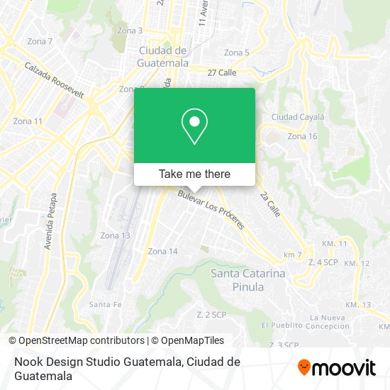 Mapa de Nook Design Studio Guatemala