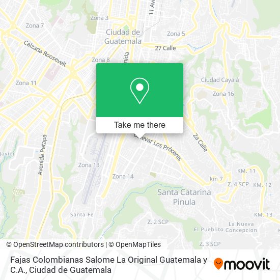 How to get to Fajas Colombianas Salome La Original Guatemala y