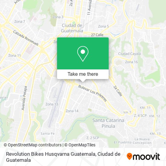 Mapa de Revolution Bikes Husqvarna Guatemala