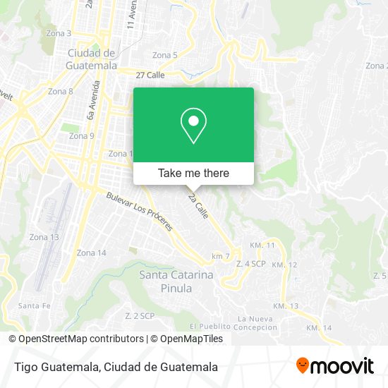 Tigo Guatemala map