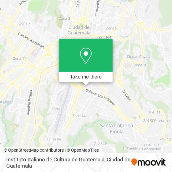 Mapa de Instituto Italiano de Cultura de Guatemala