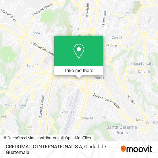 Mapa de CREDOMATIC INTERNATIONAL S A