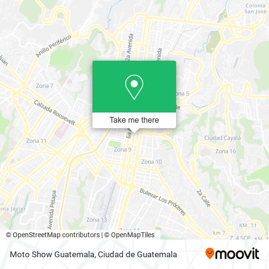 Moto Show Guatemala map