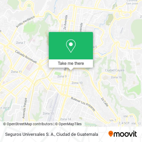 Seguros Universales S. A. map