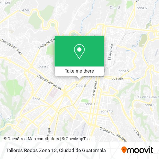 Mapa de Talleres Rodas Zona 13