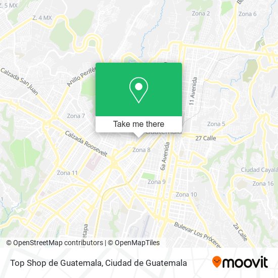 Mapa de Top Shop de Guatemala