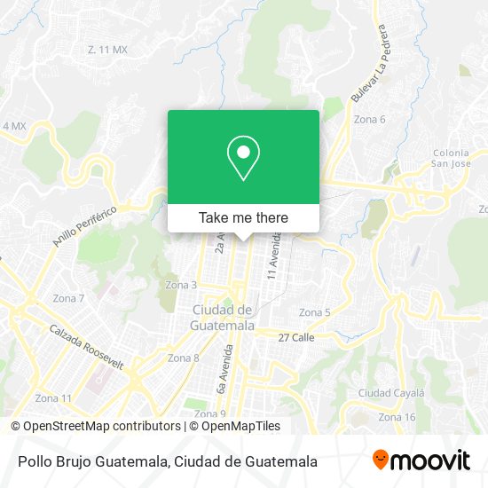 Pollo Brujo Guatemala map
