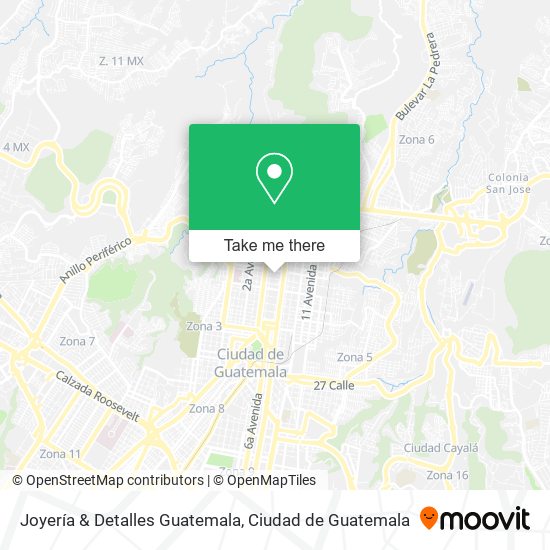 Mapa de Joyería & Detalles Guatemala