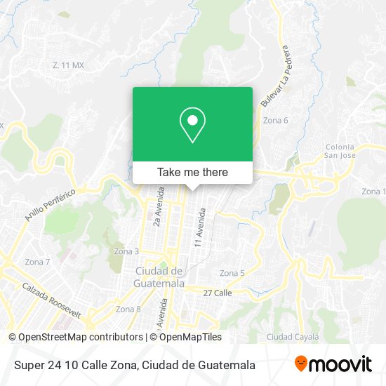 Super 24 10 Calle Zona map