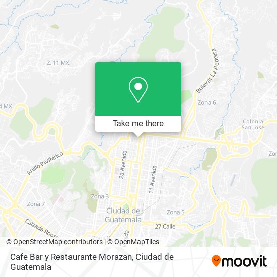 Cafe Bar y Restaurante Morazan map