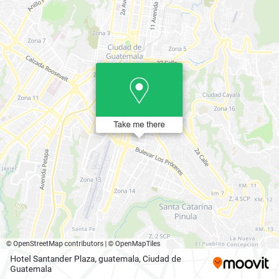 Hotel Santander Plaza, guatemala map