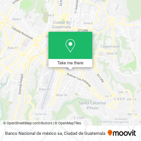 Mapa de Banco Nacional de méxico sa