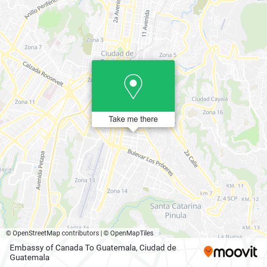 Embassy of Canada To Guatemala map