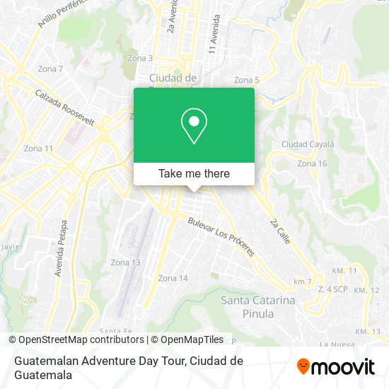 Mapa de Guatemalan Adventure Day Tour