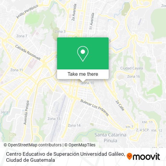 Centro Educativo de Superación Universidad Galileo map