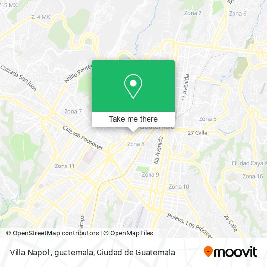 Mapa de Villa Napoli, guatemala