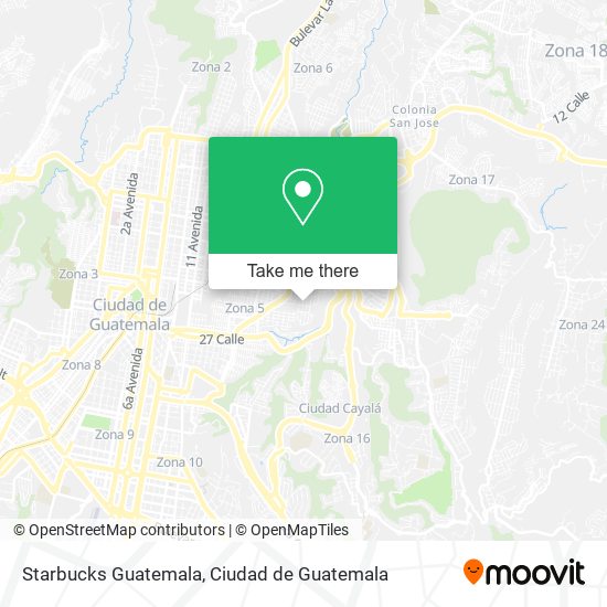 Starbucks Guatemala map