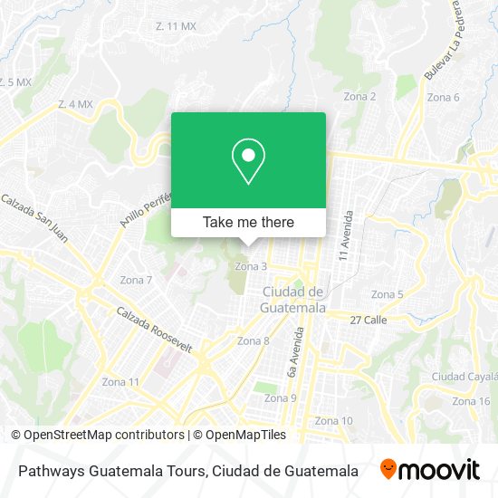 Mapa de Pathways Guatemala Tours