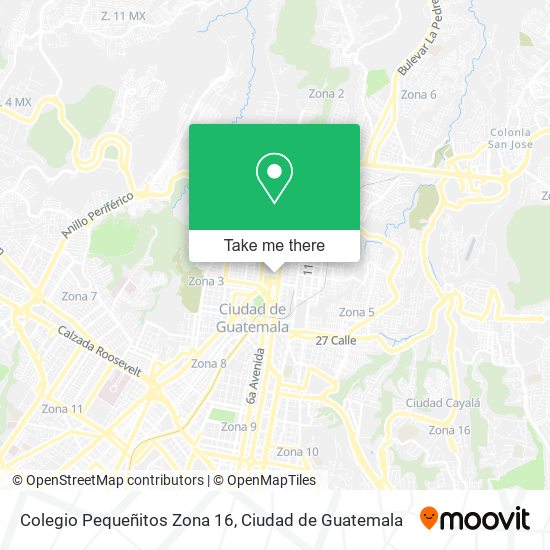 Colegio Pequeñitos Zona 16 map