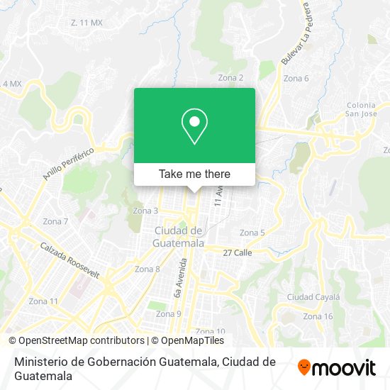 Ministerio de Gobernación Guatemala map