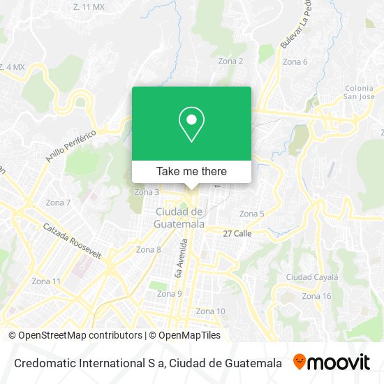 Credomatic International S a map