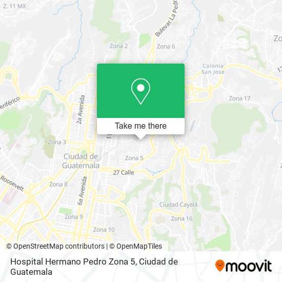 Mapa de Hospital Hermano Pedro Zona 5