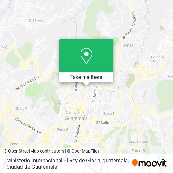 Ministerio Internacional El Rey de Gloria, guatemala map