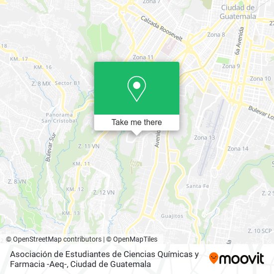 Asociación de Estudiantes de Ciencias Químicas y Farmacia -Aeq- map