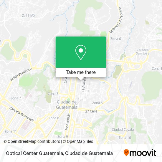 Mapa de Optical Center Guatemala