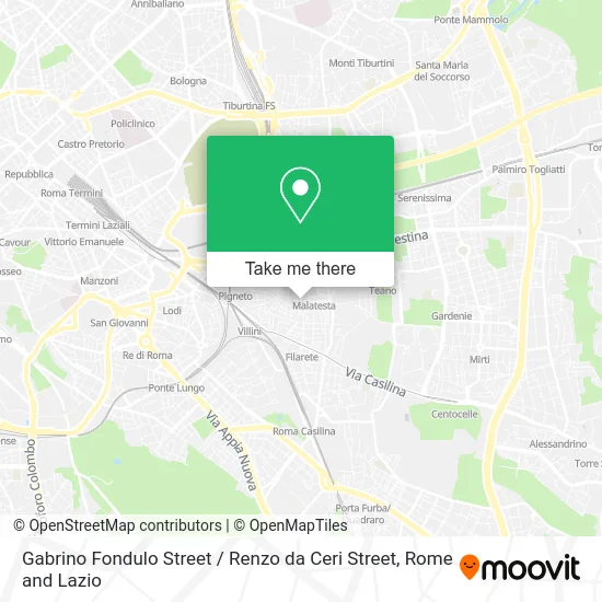 Gabrino Fondulo Street / Renzo da Ceri Street map